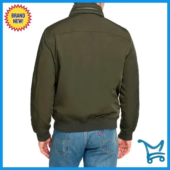 Men's Stand Collar Utility Bomber Jacket with Functional Pockets